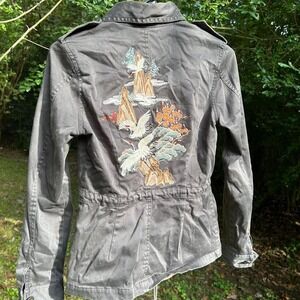 Lucky brand jacket with gorgeous dragon & cherry blossom